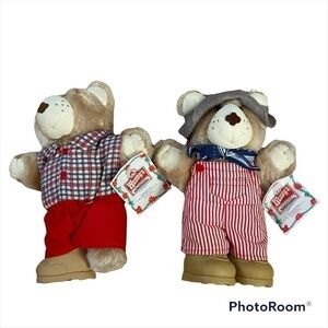 Vintage Wendy’s Dudley Furskins Bear Bundle W/ Tags Boone 1986